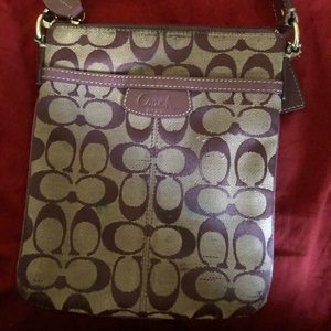 Purple signature crossbody Coach purse